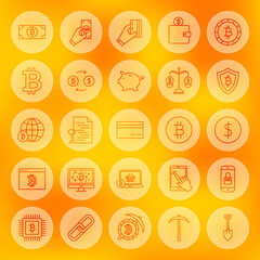 Line Bitcoin Web Icons