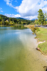 Fototapeta na wymiar Lake Wildsee at Seefeld in Tirol, Austria - Europe