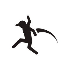 line pictogram man jumping up concept, vector illustration