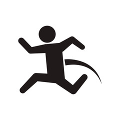 line pictogram man jumping up concept, vector illustration