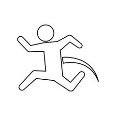 line pictogram man jumping up concept, vector illustration