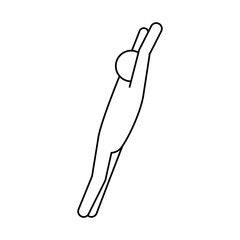 line pictogram man jumping up concept, vector illustration