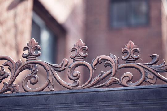 decorative fence with element casting, shallow depth of field, filter effect