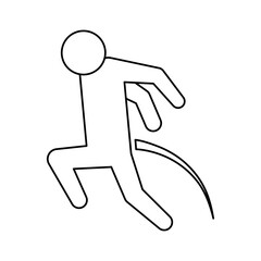 line pictogram man jumping up concept, vector illustration