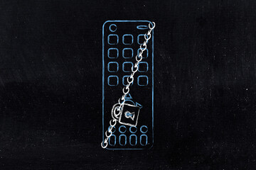 Obraz premium remote control with lock and chain