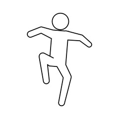 line pictogram man silhouette doing exercise, vector illustration