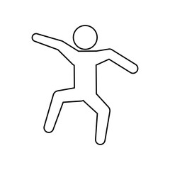 line pictogram man silhouette doing exercise, vector illustration