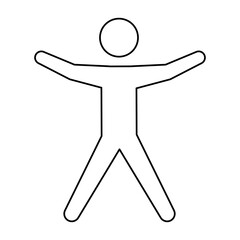 line pictogram man silhouette doing exercise, vector illustration