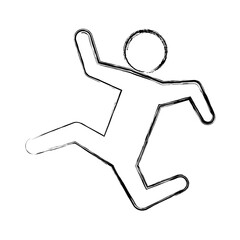 line pictogram man silhouette running concept, vector illustration