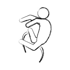 line pictogram man jumping up concept, vector illustration