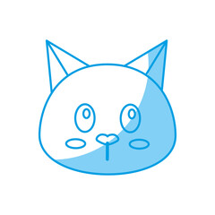 cute cat icon over white background. vector illustration