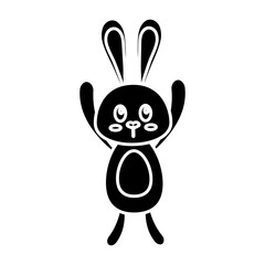 easter bunny icon over white background. vector illustration