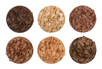 Set of crushed eye shadows