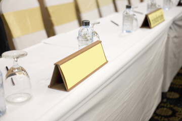 Tent card standing on a desk