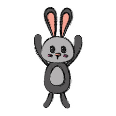 easter bunny icon over white background. vector illustration