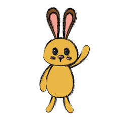 easter bunny icon over white background. vector illustration