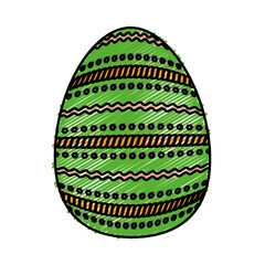 easter egg icon over white background. colorful design. vector illustration