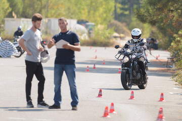 Motorcycle training course - obrazy, fototapety, plakaty