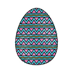 easter egg icon over white background. colorful design. vector illustration