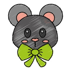 cute mouse icon over white background. vector illustration