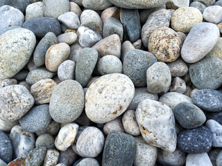 beach stones along the shore