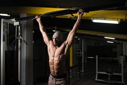 Male Athlete Doing Pull Ups