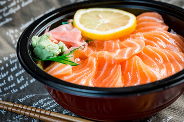 japanese food Mix Sashimi Chirashi Rice Bowl