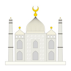 Islamic mosque flat cartoon style