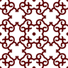 Brown luxury background seamless with ornamental pattern on white