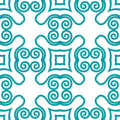 Blue luxury background seamless with ornamental pattern on white