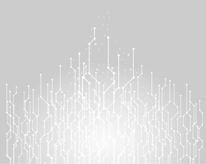 Abstract technology background, graphic line connecting vector on gray