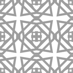 Grey luxury background seamless with ornamental pattern on white