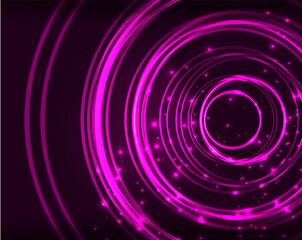 Neon circles abstract background