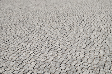 Cobblestone pavement.