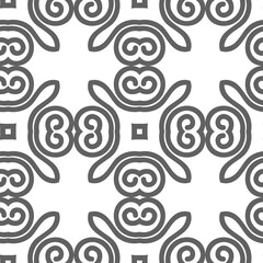 Grey luxury background seamless with ornamental pattern on white