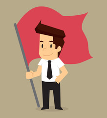 business man the flag of success