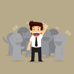 businessman working as a team work success and happiness