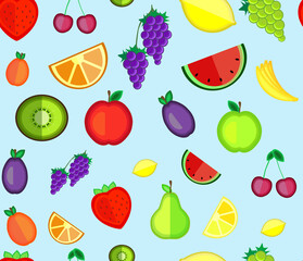Seamless pattern of fruit