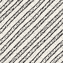 Fototapeta premium Decorative seamless pattern with doodle lines. Hand painted grungy wavy stripes background. Trendy endless freehand texture