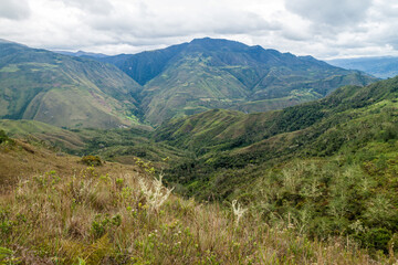 Countryside in cloud forest mountains around Leymebamba, northern Peru.