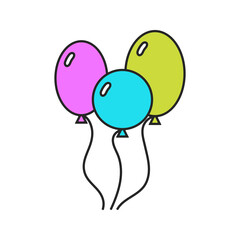 Colored balloons. Flat icons on a white background