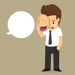 businessman in the mask, the scam