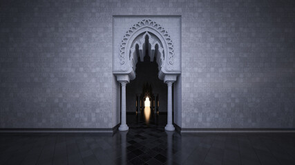 3d rendering image of modern islamic style