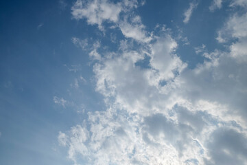 Clouds in the blue sky on a sunny day