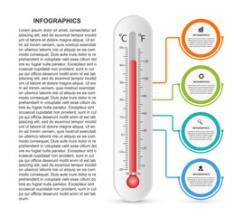 Infographics thermometer design template. Vector illustration.