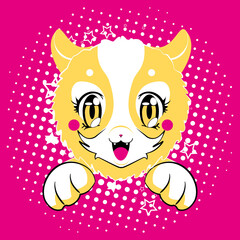 cat, vector illustration, hand drawn cool cat