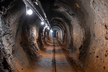 Underground mine passage angle shot