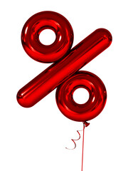 Percent Inflatable figures red. 3d render