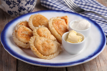 Traditional Polish dumplings Pierogi ruskie