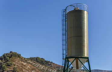 Close-up of a reservoir in the middle of a landscape of southern Spain